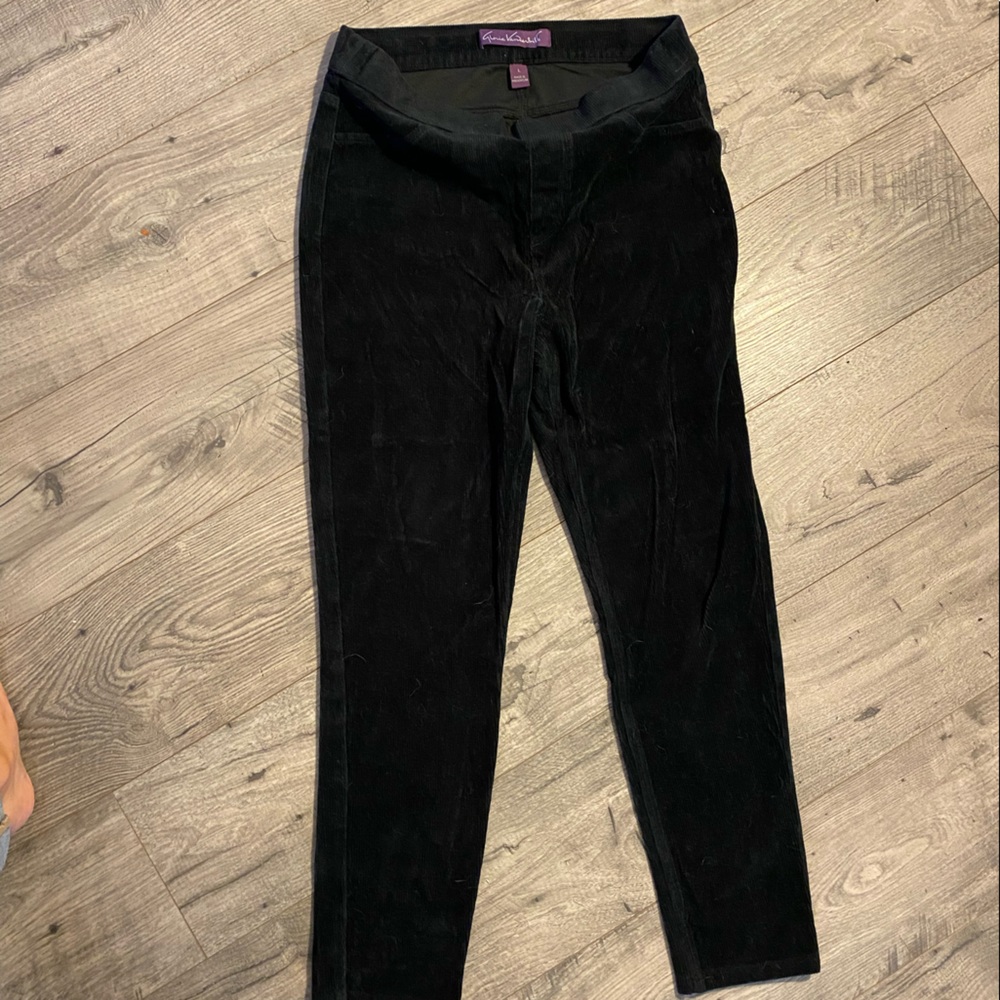 Black velvet leggings